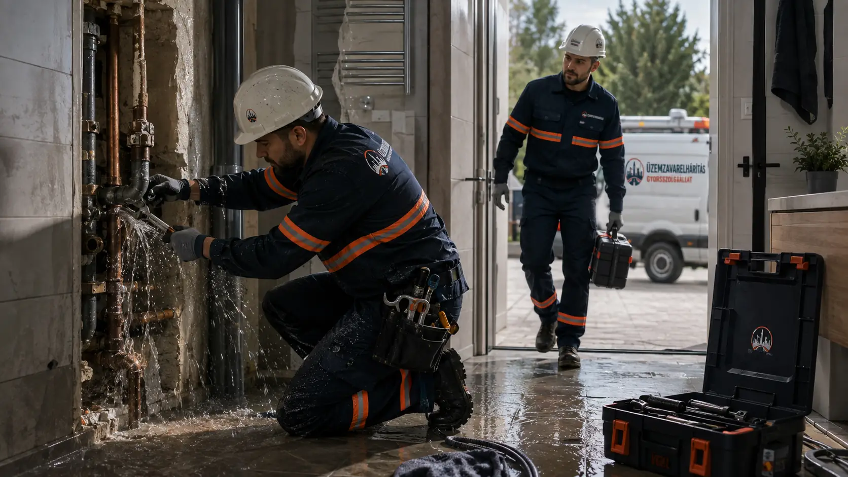 Vízszerelő gyorsszolgálat flotta nagy kárt okozó csőtörés elhárítás